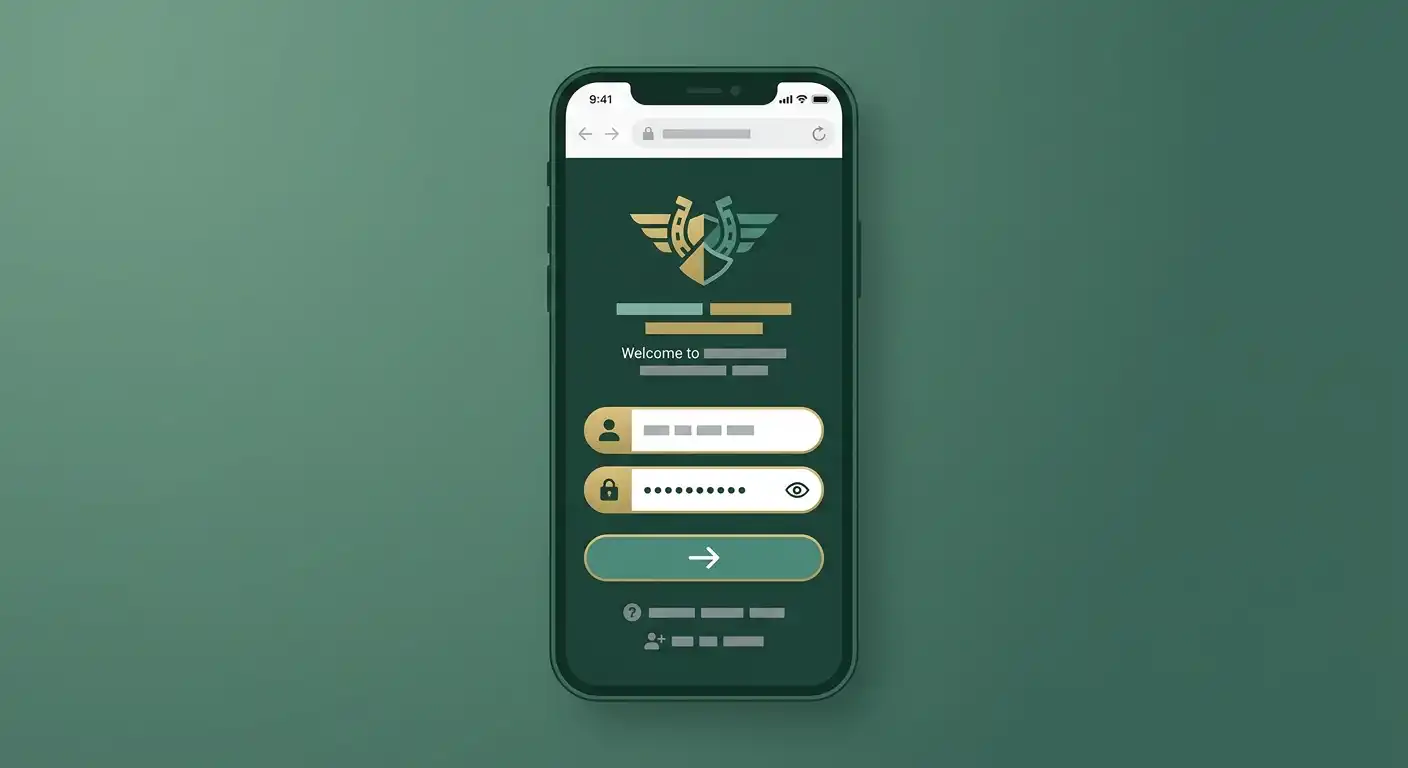 Mobiler Anmeldebildschirm von betcrake im Browser